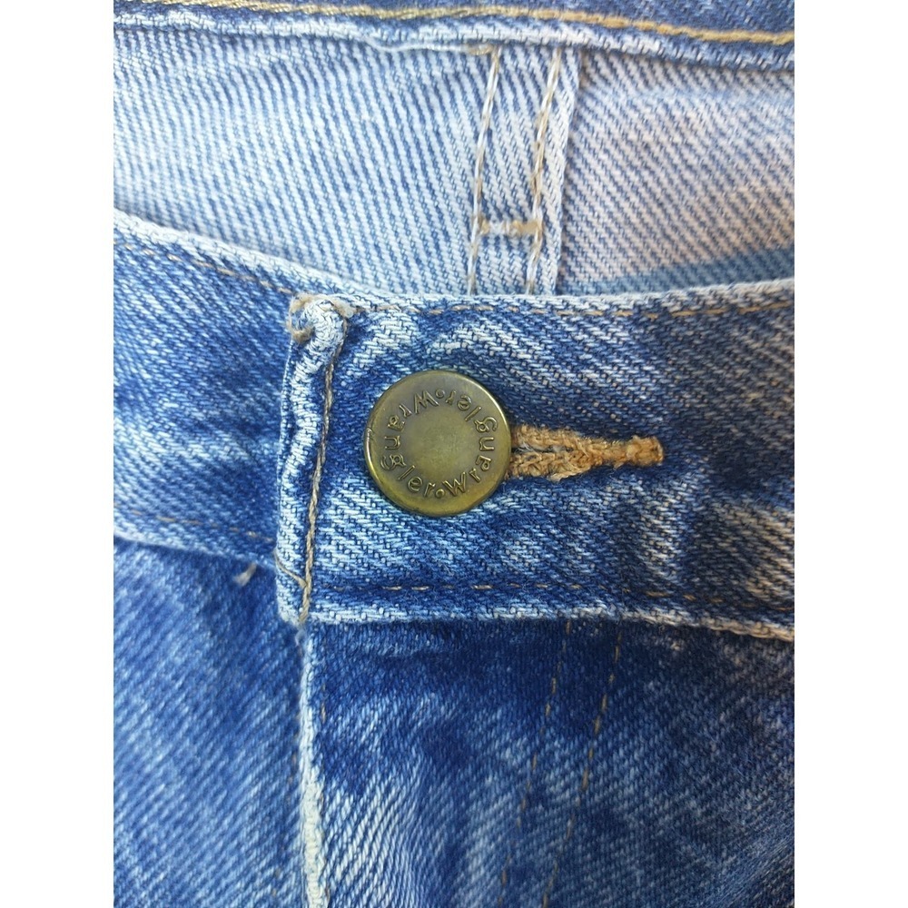 Wrangler 96501DS Mens Blue Denim Straight Leg Regular Fit Jeans 34x29 Distressed - Picture 14 of 16